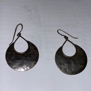 Israeli sterling silver hammered earrings